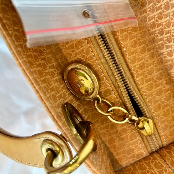LADY DIOR BAG AUTHENTIC Unique Color Suede Satchel Gold Hardware Patent Leather - Picture 11 of 16